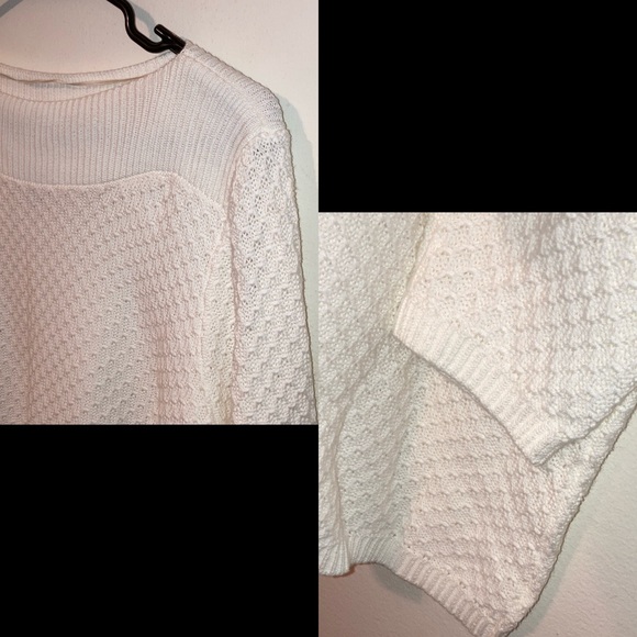 Croft & Barrow Waffle Knit Classic White Sweater - Picture 8 of 9